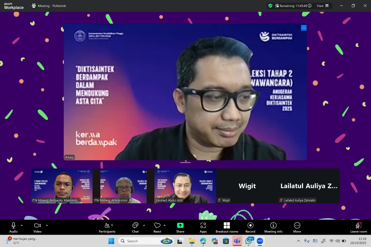 ITN Malang Perguruan Tinggi Satu-satunya Di Jatim Lolos Seleksi Nasional Tahap II Kerjasama Diktisaintek 2025